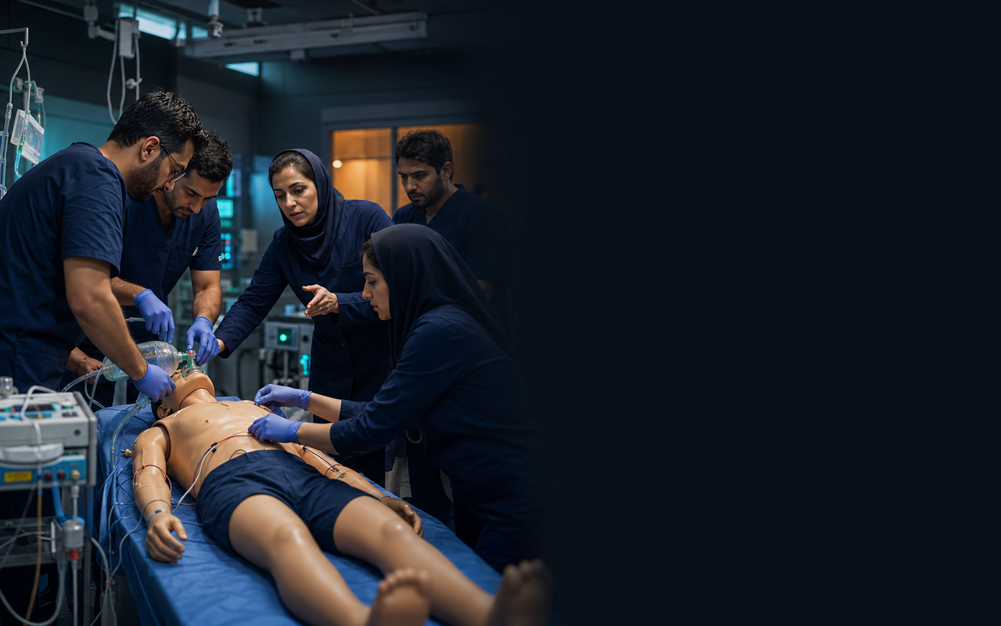 تمرین تیم درمان روی مانکن شبیهسازی تروما
